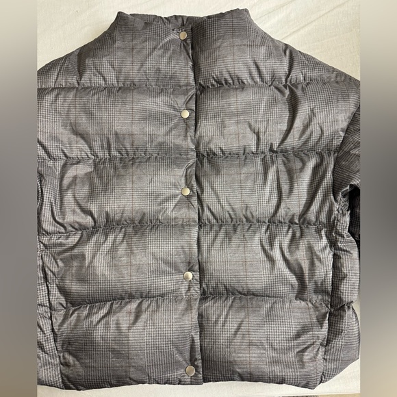 Theory Glen Plaid High Neck Puffer Jacket - Picture 2 of 9